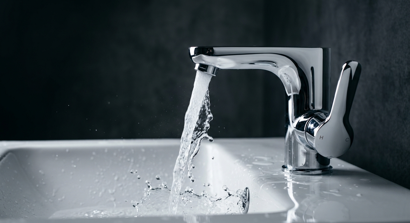 Sanitär – Moderner Wasserhahn und Badinstallation